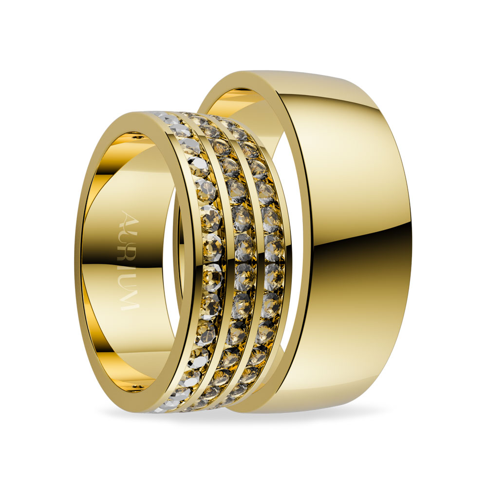 luxusne svadobne obrucky zlte zlato kamienkove aurium AU769553-B-Y