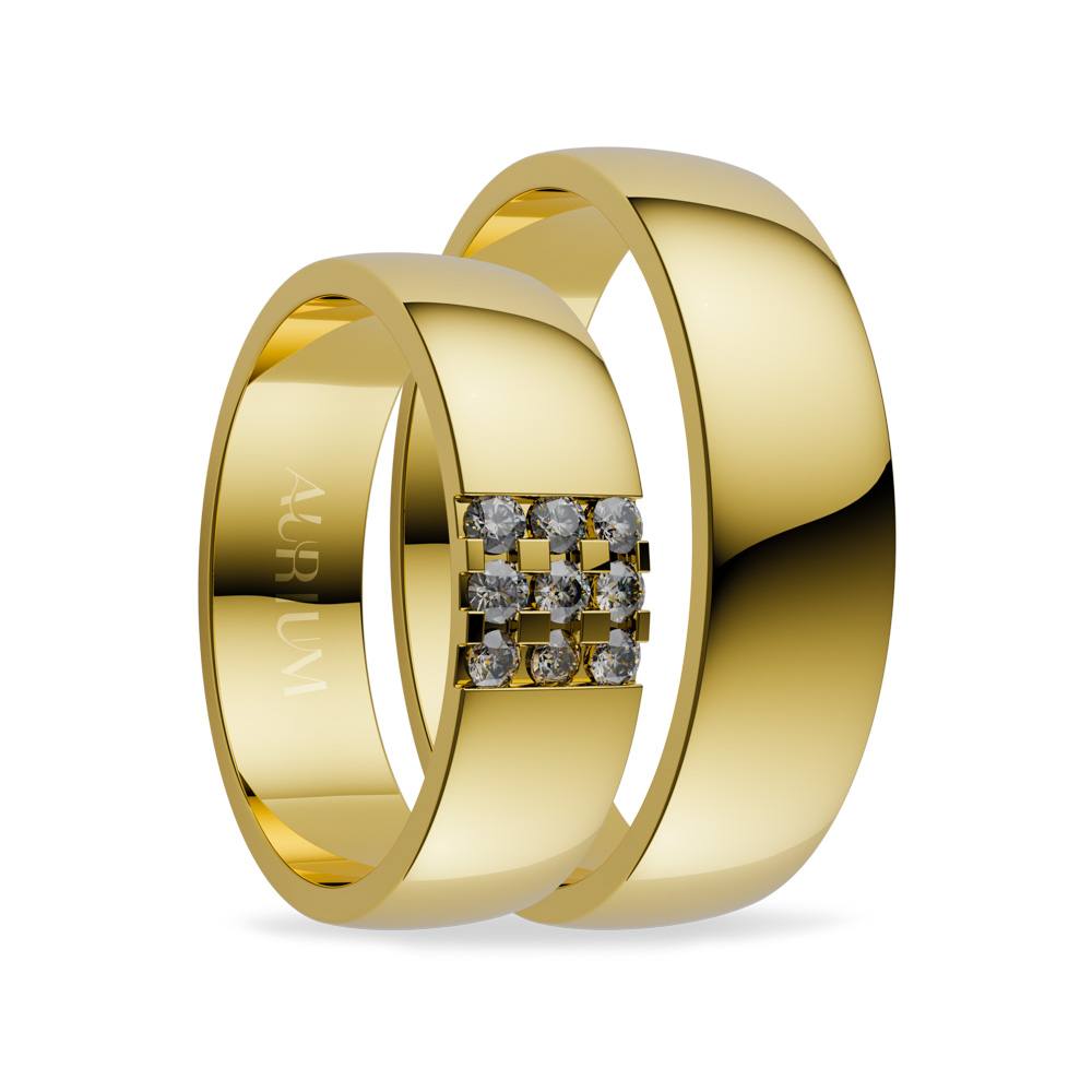 luxusne svadobne obrucky zlte zlato kamienkove AU76K06-Y
