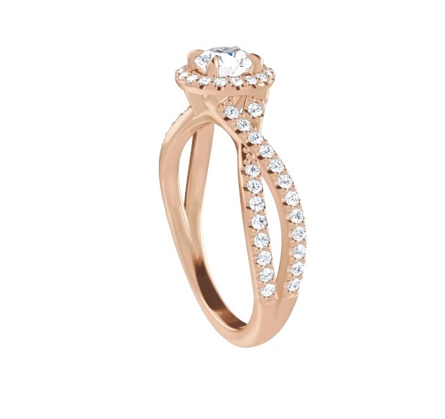 zásnubný prsteň halo ruzove zlato Aurium AU85124435-RD