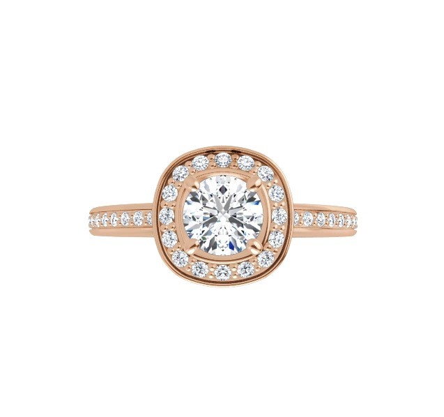 zasnubny prsten styl halo s kamienkami ruzove zlato aurium AU85122086-R